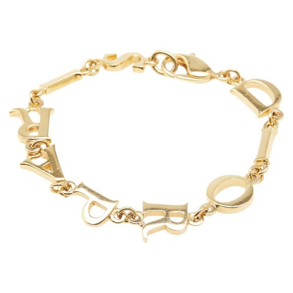 Christian Dior logo bracelet/クリスチャンディオール Christian Dior Dior logo bracelet, gold plated, for women.